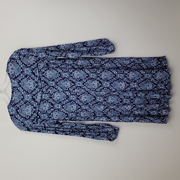 American Eagle Outfitters Blue Print Peasant Style Mini Dress M - Picture 10 of 15